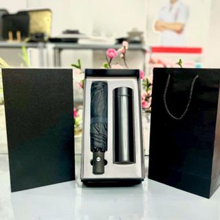 Set quà tặng cao cấp (bình giữ nhiệt 500ml hiện nhiệt độ + ô chống thấm)