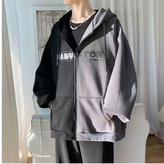 Áo khoác unisex Thun Nỉ phối 2 màu logo in gấu MANYSTON tay phòng có sừng nón Áo khoác unisex Thun Nỉ phối 2 màu logo in gấu MANYSTON tay phòng có sừng nón
