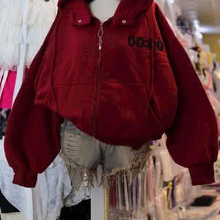 ￼ÁO HOODIES ZIP BOXY CÓ NÚT BẤM, THÊU LOGO 00:00 CÓ TÚI TRONG UNISEX CÁ TÍNH, NĂNG ĐỘNG, NAM NỮ MẶC ĐỀU ĐƯỢC