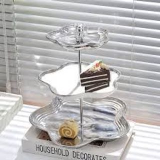 Khay sứ đựng hoa quả bánh kẹo 2, 3 tầng BB vàng và bạc trend 2024 NDH15