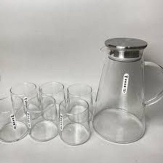 BỘ BÌNH NƯỚC VÀ CỐC THUỶ TINH HÌNH HOA GPH28-L7 TMARK(KIỆN 6 BỘ)