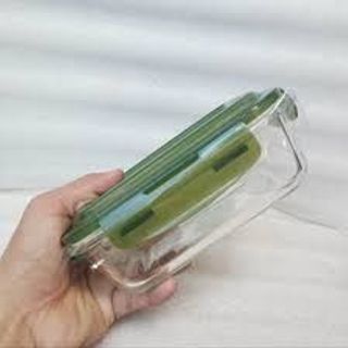 Bộ hộp cơm thủy tinh cường lực gồm 3 hộp thủy tinh 410ml không chia ngăn, Túi đựng và bộ đũa