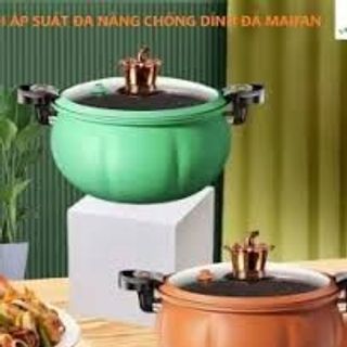Nồi Áp Suất Bí Ngô Chống Dính 8L Thông Minh Phong cách Châu Âu - Nồi Hầm 4in1 Hầm Gà, Cháo, Nồi Chiên, Xào Nấu Đa Năng