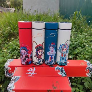 [Hàng loại 1] Bình giữ nhiệt cổ trang thời trang có đèn led hiển thị nhiệt độ 500ml bình nước văn phòng FULL BOX