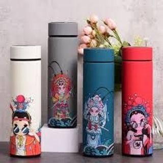 [Hàng loại 1] Bình giữ nhiệt cổ trang thời trang có đèn led hiển thị nhiệt độ 500ml bình nước văn phòng FULL BOX