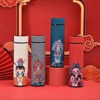 [Hàng loại 1] Bình giữ nhiệt cổ trang thời trang có đèn led hiển thị nhiệt độ 500ml bình nước văn phòng FULL BOX