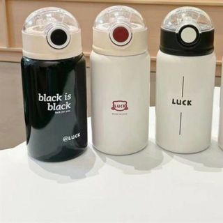 Bình giữ nhiệt tiện dụng 450ml phong cách Vlogger Hàn Quốc có ống hút B28