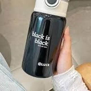 Bình giữ nhiệt tiện dụng 450ml phong cách Vlogger Hàn Quốc có ống hút B28