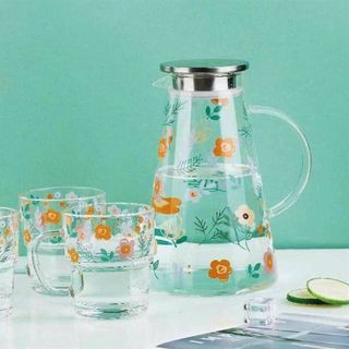 Bộ Bình 6 Cốc Thuỷ Tinh GPH Hoa (THÙNG 6B) Bộ Bình 6 Cốc Thuỷ Tinh GPH Hoa (THÙNG 6B)