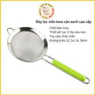 Rây Lọc Viền Inox Cán Xanh Cao Cấp/ Rây cháo cho bé/ Rây thức ăn siêu mịn cho bé 12CM Rây Lọc Viền Inox Cán Xanh Cao Cấp/ Rây cháo cho bé/ Rây thức ăn siêu mịn cho bé 12CM