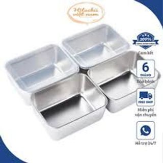 Set 5 Hộp Inox 304 Chống Rỉ Kèm Nắp Nhựa, Hộp Đựng Thực Phẩm Tủ Lạnh Đa Năng 14cm