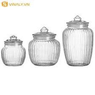 Sét 3 hũ thuỷ tinh hàng dày dặn thuỷ tinh trong xuốt to