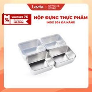 Set 5 Hộp Inox 304 Chống Rỉ Kèm Nắp Nhựa, Hộp Đựng Thực Phẩm Tủ Lạnh Đa Năng 20cm
