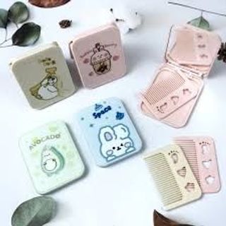 Gương trang điểm mini bỏ túi kèm lược siêu dễ thương,nhỏ gọn/ gương lược mini xinh xắn