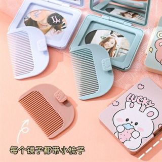 Gương trang điểm mini bỏ túi kèm lược siêu dễ thương,nhỏ gọn/ gương lược mini xinh xắn