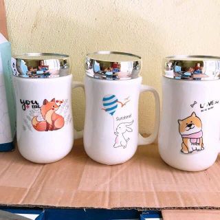 Cốc sứ nắp gương có quai nhiều hình