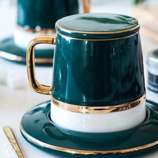 Ly Sứ 300ml Có Nắp Đậy Phong Cách Bắc Âu Ly Sứ 300ml Có Nắp Đậy Phong Cách Bắc Âu