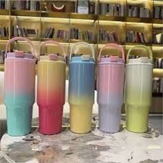 LY GIỮ NHIỆT LOANG MÀU, CÓ QUAI XÁCH 900ML