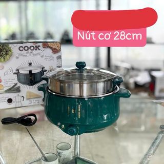 Nồi Lẩu Điện Đa Năng 2 Tầng Size 28cm Nắp Kính, Nồi Chiên, Xào, Rán Đa Năng Có Chống Dính Nồi Lẩu Điện Đa Năng 2 Tầng Size 28cm Nắp Kính, Nồi Chiên, Xào, Rán Đa Năng Có Chống Dính