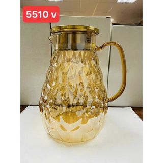 Bình đựng nước uống thủy tinh vàng vân bong bóng Bình đựng nước uống thủy tinh vàng vân bong bóng