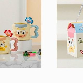 Ly sứ uống nước hình loopy 400ml quà tặng cho bạn Tặng kèm thìa kèm ống hút thủy tinh