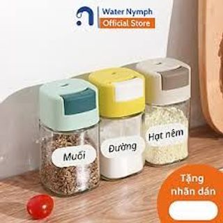 Lọ đựng gia vị thủy tinh nút bấm định lượng cao cấp Waternymph
