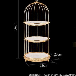 Giá Khay Bánh Nơ, Lồng Chim 3 Tầng Đựng Mỹ Phẩm Màu Sắc Hoàng Gia Trang Trí Sang Trọng