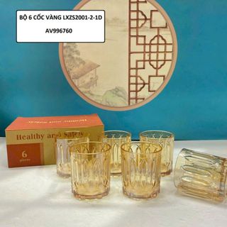 Bộ 6 cốc thủy tinh vân sóng hiện đai cao cấp nhiều mẫu