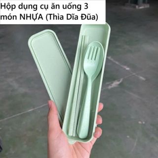 Bộ thìa , muỗng , đũa nhựa màu lúa mạch