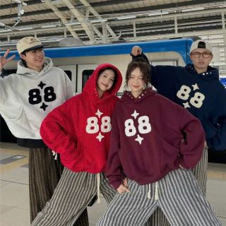 ￼Áo Hoodie 88 Dây Ngược Boxy Form Unisex Nam Nữ Nhiều Màu