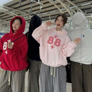 ￼Áo Hoodie 88 Dây Ngược Boxy Form Unisex Nam Nữ Nhiều Màu