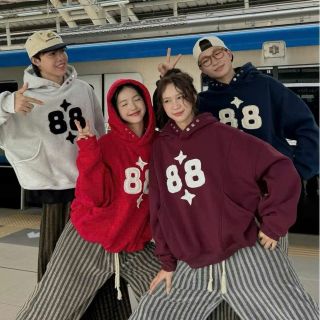 ￼Áo Hoodie 88 Dây Ngược Boxy Form Unisex Nam Nữ Nhiều Màu