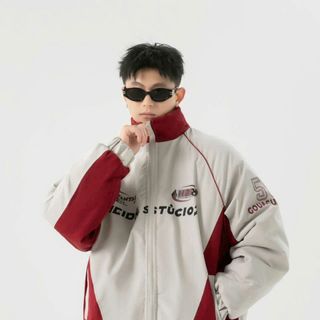 ￼Áo Khoác Dù jackek Nam Nữ 2 Lớp In Chữ Phối 2 Màu Trẻ Trung Kiểu Dáng phong Cách