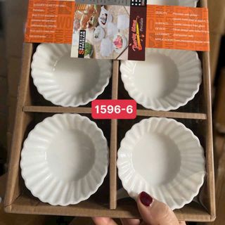 Chén sứ trắng đựng đồ ăn dặm, chén gia vị nhiều dáng decor ( THÙNG 24B )