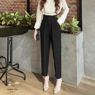 Quần Tây Học Sinh, Công Sở Form Baggy Ống Đứng Cạp Cao 3 nút Có Xếp Li - Chất Tuyết Mưa, 2 size L, XL Quần Tây Học Sinh, Công Sở Form Baggy Ống Đứng Cạp Cao 3 nút Có Xếp Li - Chất Tuyết Mưa, 2 size L, XL