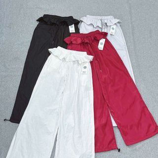 Quần Ống Rộng Lưng BÈO Dây Rút LAI Chất Dù Nhăn Freesize Dưới 65kg Quần Ống Rộng Lưng BÈO Dây Rút LAI Chất Dù Nhăn Freesize Dưới 65kg