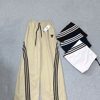 Quần Ống Rộng Phối SỌC Chất Dù Nhăn Mịn Mát Freesize Dưới 63kg