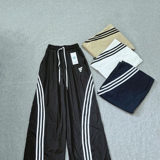 Quần Ống Rộng Phối SỌC Chất Dù Nhăn Mịn Mát Freesize Dưới 63kg