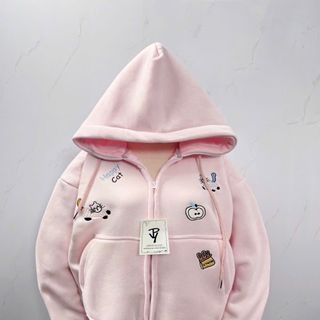 Áo khoác nữ dài logo thêu MÈO và DỪA