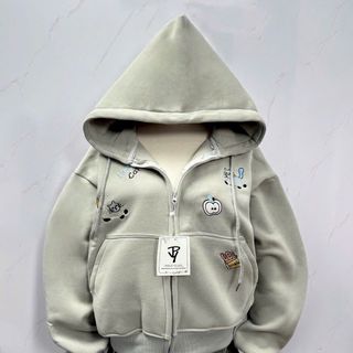 Áo khoác nữ dài logo thêu MÈO và DỪA