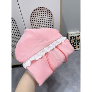 Áo khoác nữ viền ren mũ