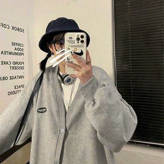 Áo khoác cadigan nữ, logo thêu nhỏ