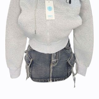 Áo khoác nữ lửng logo Mèo ngực trái