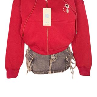 Áo khoác nữ lửng logo Mèo ngực trái