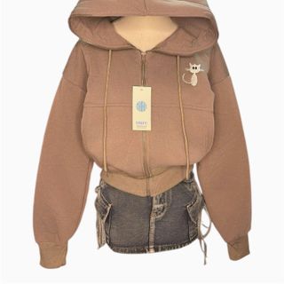 Áo khoác nữ lửng logo Mèo ngực trái