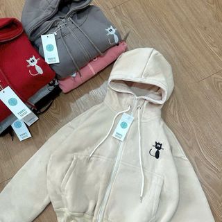 Áo khoác nữ lửng logo Mèo ngực trái