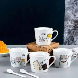 Cốc Sứ Mẫu Mới Dáng Tròn Kèm Thìa Hoạ Tiết ( Thùng 100C ) Cốc Sứ Mẫu Mới Dáng Tròn Kèm Thìa Hoạ Tiết ( Thùng 100C )