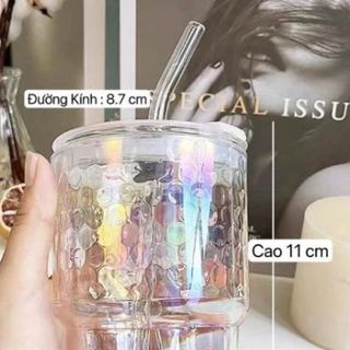 Cốc thủy tinh 7 sắc màu kèm hút (THÙNG 58C)