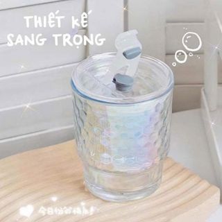 Cốc thủy tinh 7 sắc màu kèm hút (THÙNG 58C)