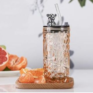 Cốc Thủy Tinh Có Ống Hút Nắp Đậy Gấu 400ml ( THÙNG 80C ) Cốc Thủy Tinh Có Ống Hút Nắp Đậy Gấu 400ml ( THÙNG 80C )